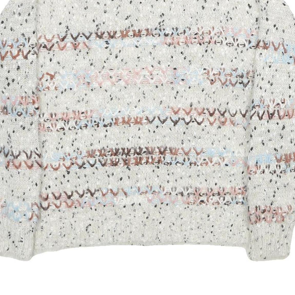 MAURICES Womens Cream Patterned Pullover Jumper Chunky Knit L Comfortable Cozy