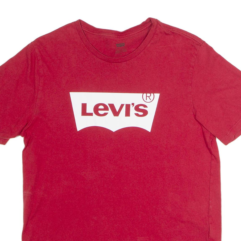 LEVI'S Mens T-Shirt Red Crew Neck M