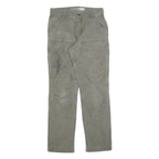 CARHARTT Mens Relaxed Zip Cotton Blend Green Trousers W31 L34 Workwear Utility