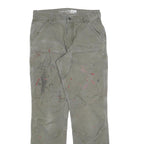 CARHARTT Mens Relaxed Zip Cotton Blend Green Trousers W31 L34 Workwear Utility