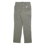 CARHARTT Mens Relaxed Zip Cotton Blend Green Trousers W31 L34 Workwear Utility