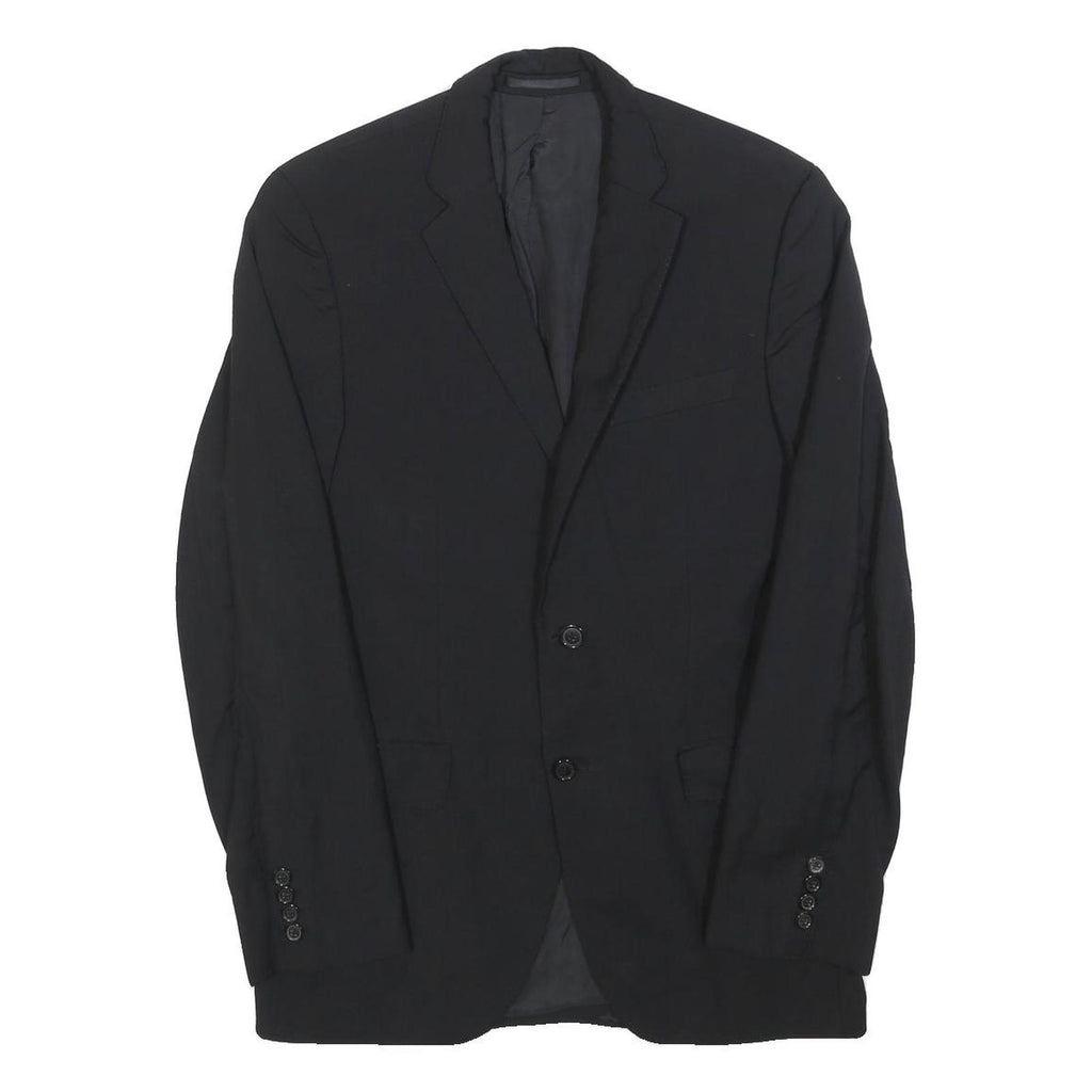 HUGO BOSS Mens Black Wool Button Jacket S Classic Plain Formal Elegant
