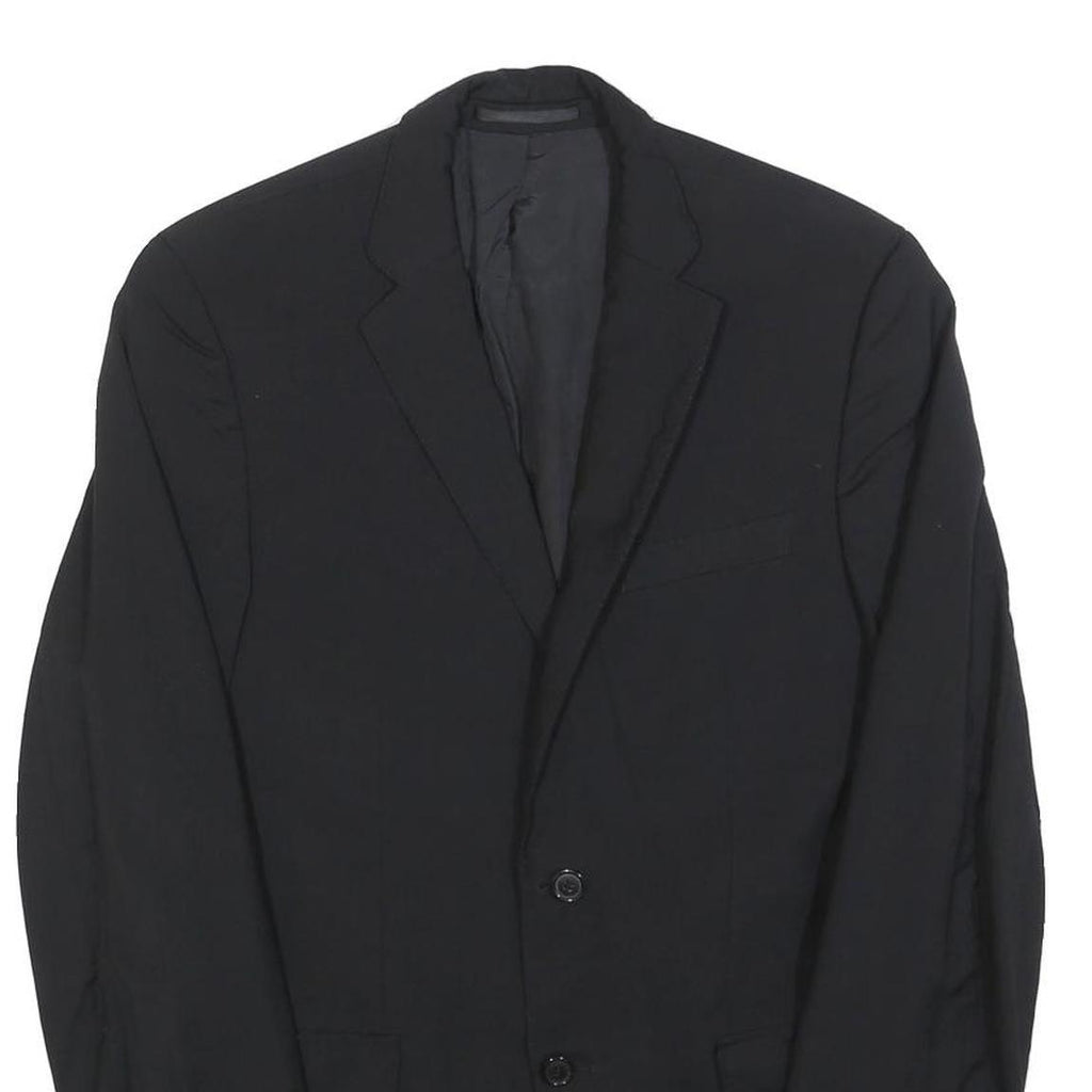 HUGO BOSS Mens Black Wool Button Jacket S Classic Plain Formal Elegant