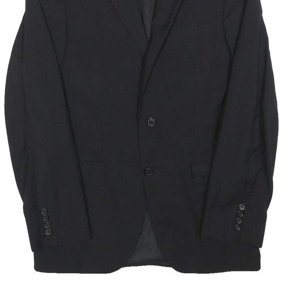 HUGO BOSS Mens Black Wool Button Jacket S Classic Plain Formal Elegant