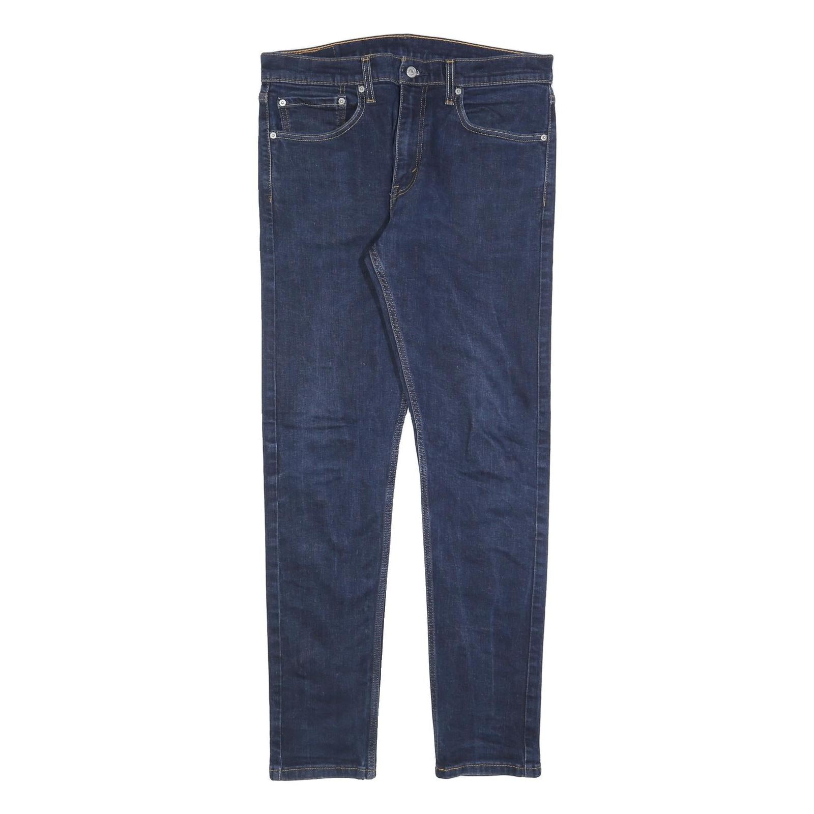 LEVI'S 512 BIG E Mens Slim Jeans Blue Denim W34 L34 Cotton Blend Zip