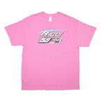 GILDAN Mens Pink Ricci Graphic T-Shirt XL Short Sleeve Crew Neck Racing Print