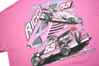 GILDAN Mens Pink Ricci Graphic T-Shirt XL Short Sleeve Crew Neck Racing Print