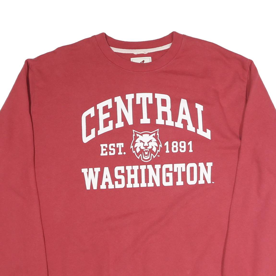 LEAGUE Mens Red Central Washington Crew Neck XL Cotton Pullover Sweatshirt