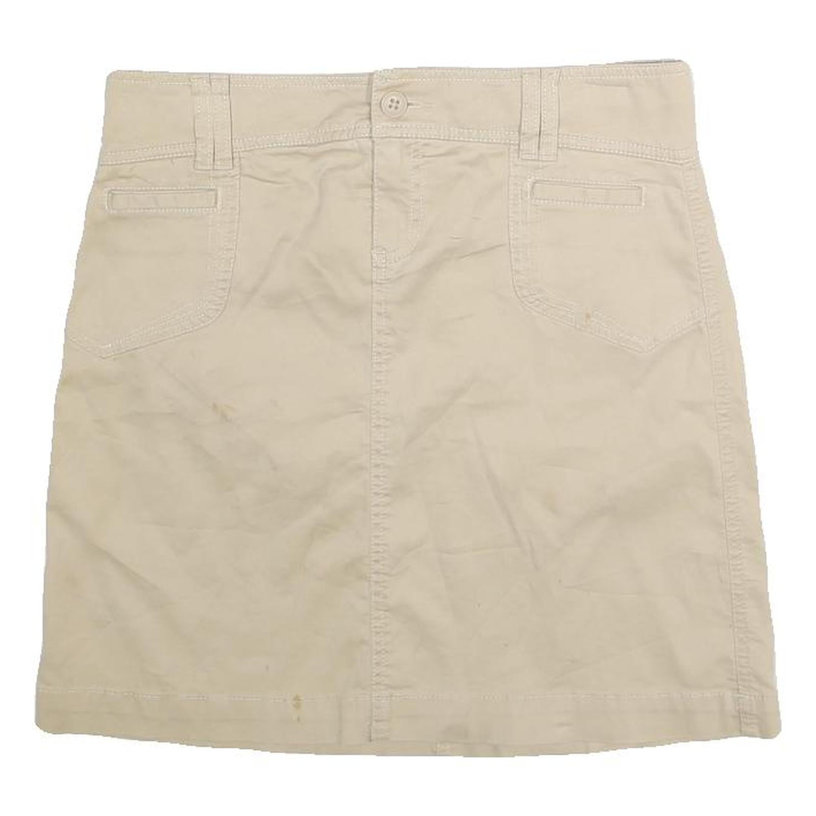 OLD NAVY Womens Beige Cotton Straight Short Skirt Size M Casual Pocket Detail