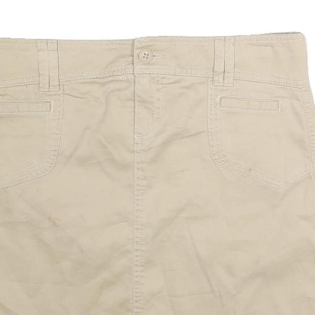 OLD NAVY Womens Beige Cotton Straight Short Skirt Size M Casual Pocket Detail