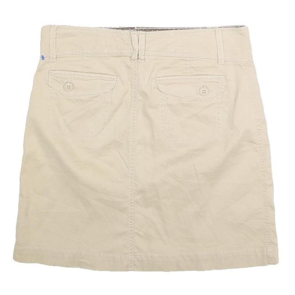 OLD NAVY Womens Beige Cotton Straight Short Skirt Size M Casual Pocket Detail