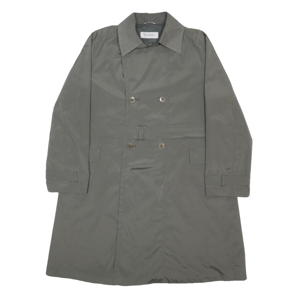 SPORTMAX Womens Grey Double Breasted Button Jacket UK 12 Polyester Classic