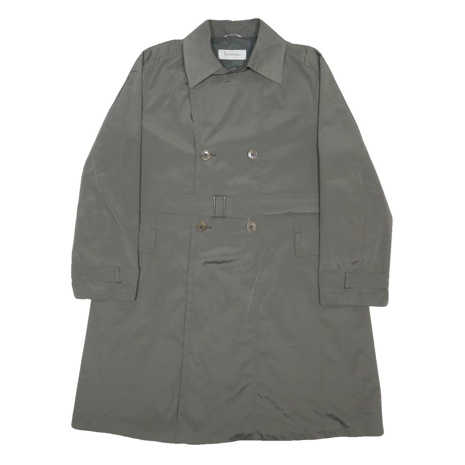 SPORTMAX Womens Grey Double Breasted Button Jacket UK 12 Polyester Classic