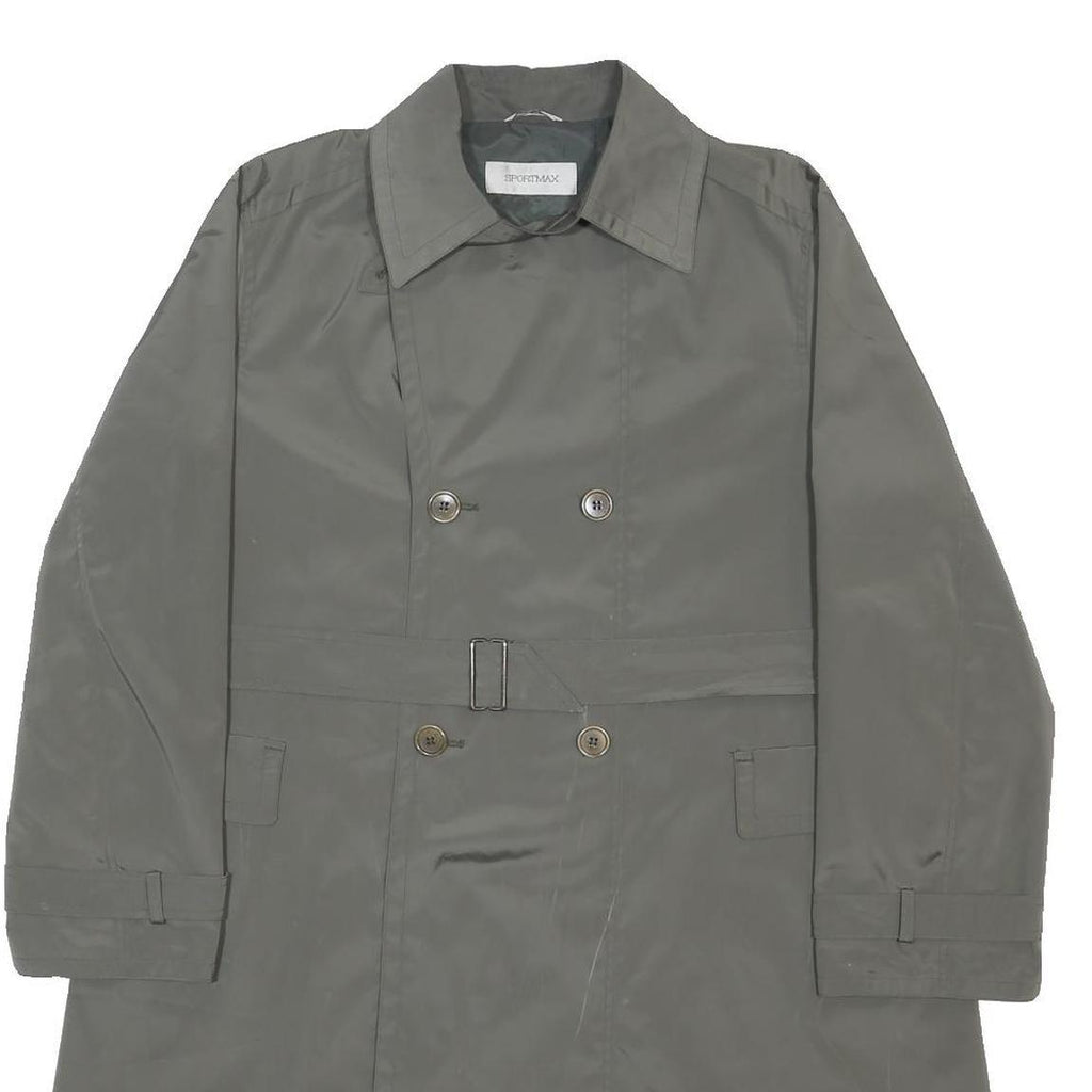 SPORTMAX Womens Grey Double Breasted Button Jacket UK 12 Polyester Classic