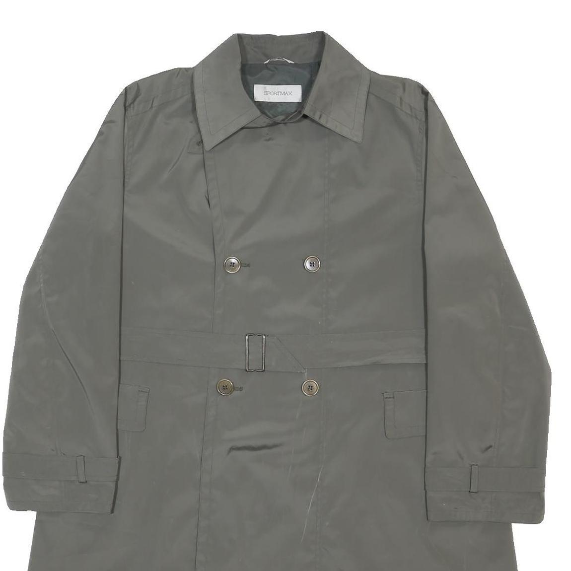 SPORTMAX Womens Grey Double Breasted Button Jacket UK 12 Polyester Classic