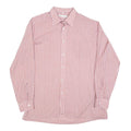 C&A Mens Red & White Check Shirt L Cotton Blend Classic Fit Button Closure Long