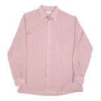 C&A Mens Red & White Check Shirt L Cotton Blend Classic Fit Button Closure Long
