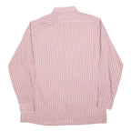 C&A Mens Red & White Check Shirt L Cotton Blend Classic Fit Button Closure Long