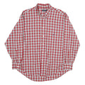 NAUTICA Mens Red & White Check Shirt L Long Sleeve Classic Cotton Button Collar