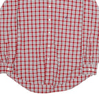 NAUTICA Mens Red & White Check Shirt L Long Sleeve Classic Cotton Button Collar