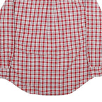 NAUTICA Mens Red & White Check Shirt L Long Sleeve Classic Cotton Button Collar