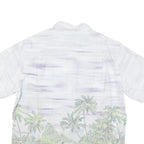 ISLAND REPUBLIC Mens White Tropical Print Cotton Blend Shirt L Beach Summer