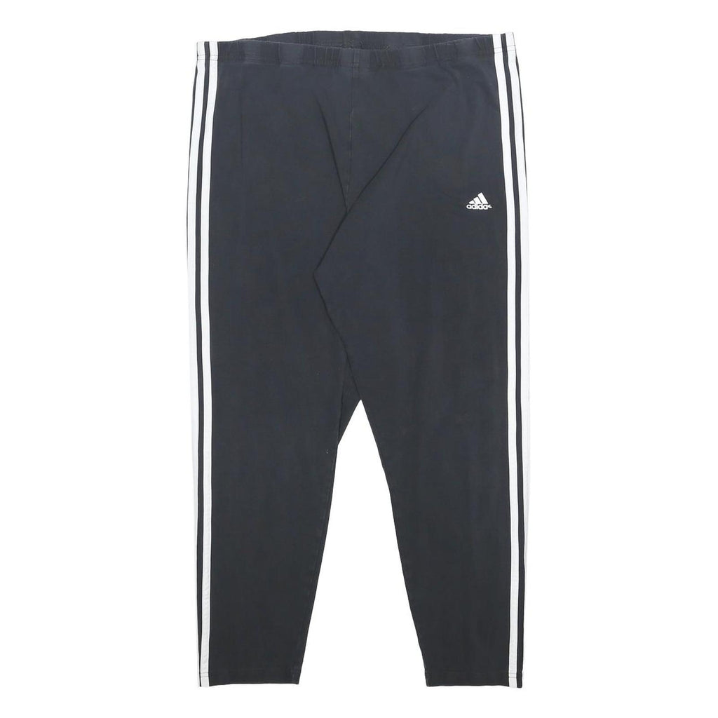 ADIDAS Womens Joggers Black White 2XL W32 L25 Slim Tapered Fit Cotton Blend