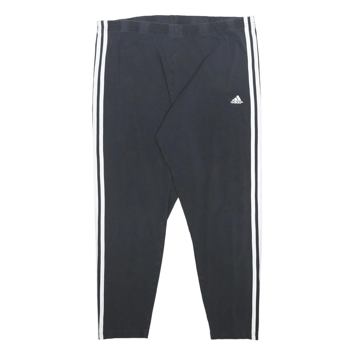 ADIDAS Womens Joggers Black White 2XL W32 L25 Slim Tapered Fit Cotton Blend