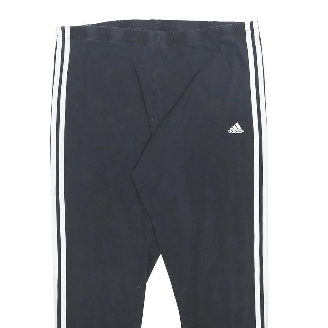 ADIDAS Womens Joggers Black White 2XL W32 L25 Slim Tapered Fit Cotton Blend
