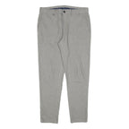 ZARA Mens Slim Grey Cotton Blend Trousers W32 L30 Casual Smart Zip Closure