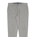 ZARA Mens Slim Grey Cotton Blend Trousers W32 L30 Casual Smart Zip Closure