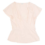 JACK WILLS Womens Wrap Top Pink V-Neck UK 6
