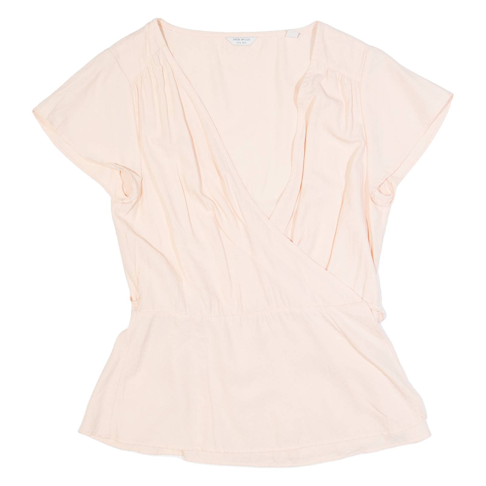 JACK WILLS Womens Wrap Top Pink V-Neck UK 6