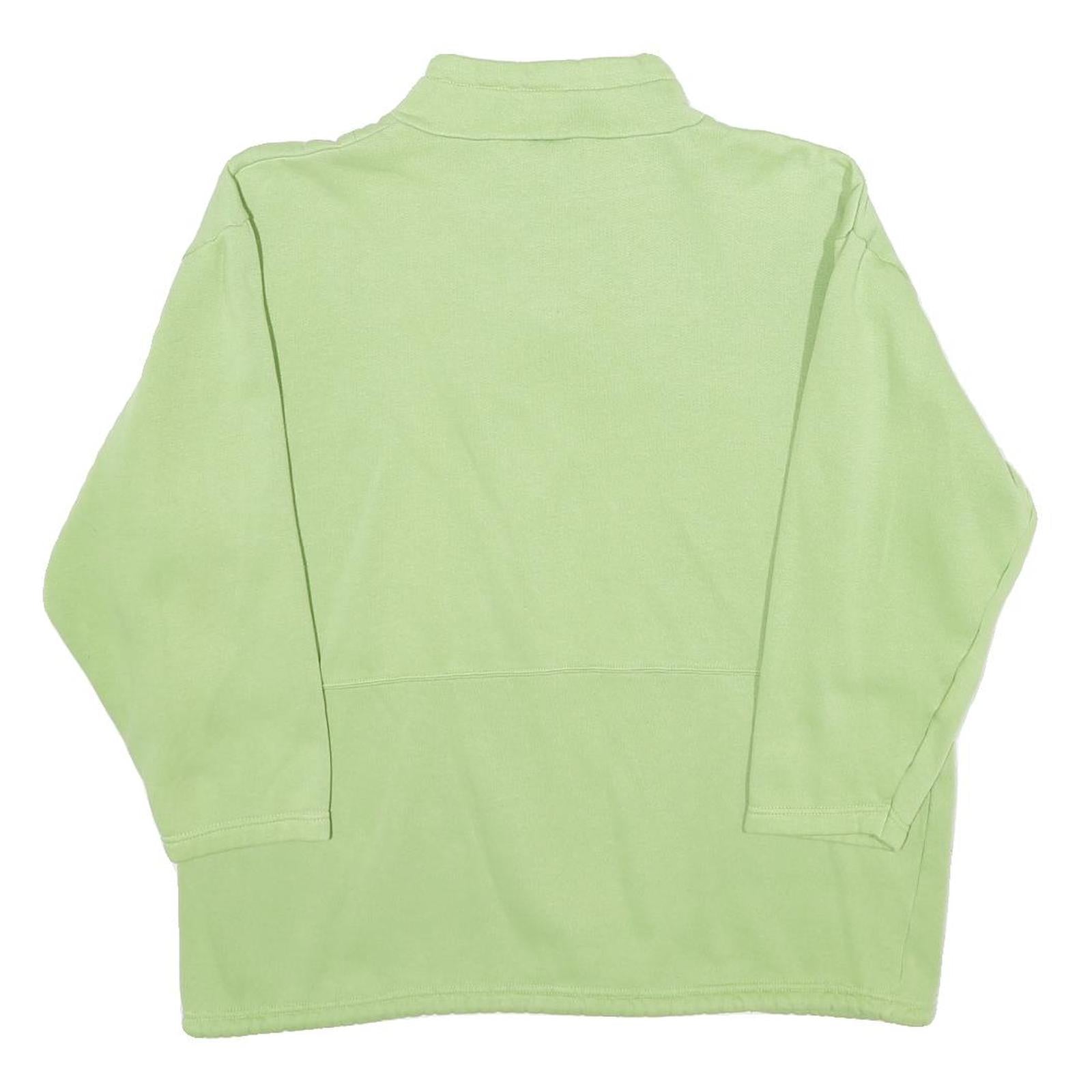 COSMOS Mens Green 1/4 Zip M Cotton Blend Sweatshirt Pullover Casual