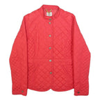 TIMBERLAND Womens Red Quilted Jacket S Polyester Button Closure Casual Outerwear