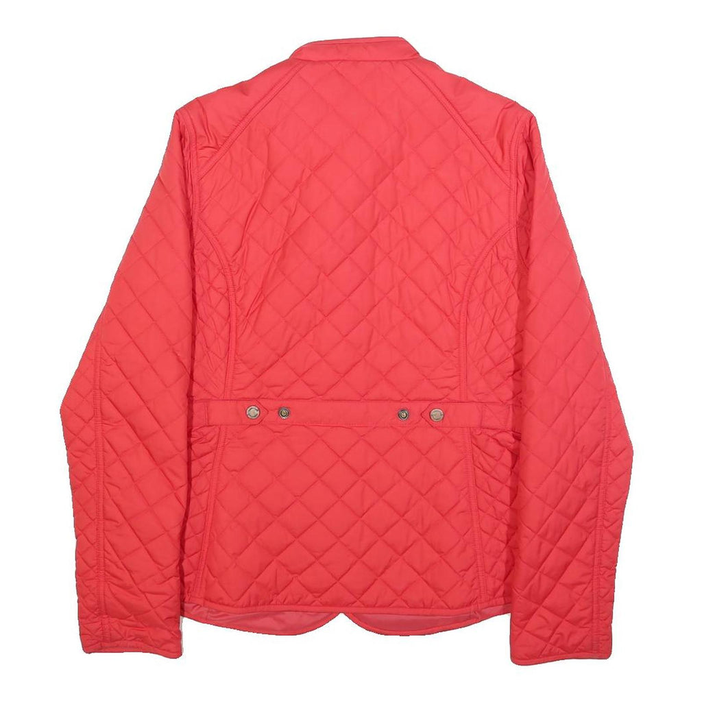 TIMBERLAND Womens Red Quilted Jacket S Polyester Button Closure Casual Outerwear