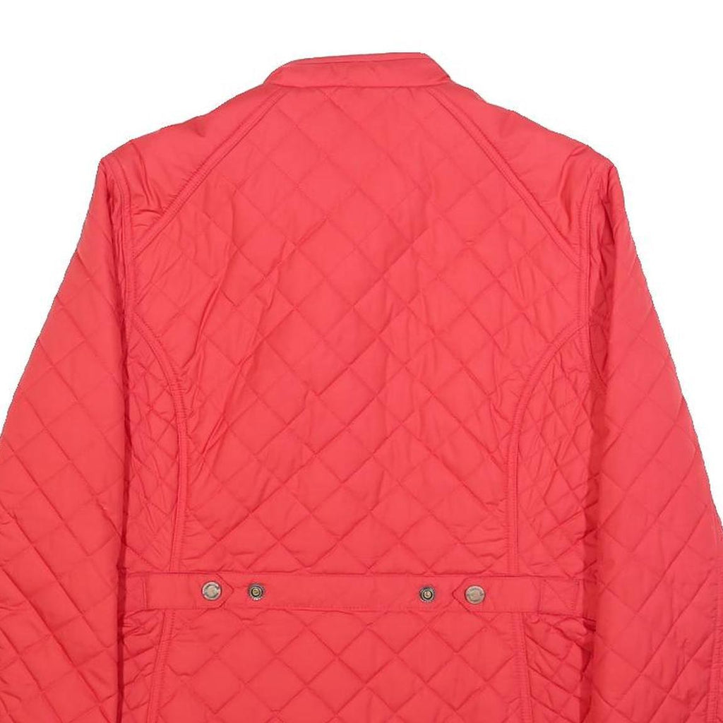 TIMBERLAND Womens Red Quilted Jacket S Polyester Button Closure Casual Outerwear