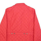 TIMBERLAND Womens Red Quilted Jacket S Polyester Button Closure Casual Outerwear