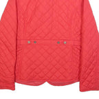 TIMBERLAND Womens Red Quilted Jacket S Polyester Button Closure Casual Outerwear