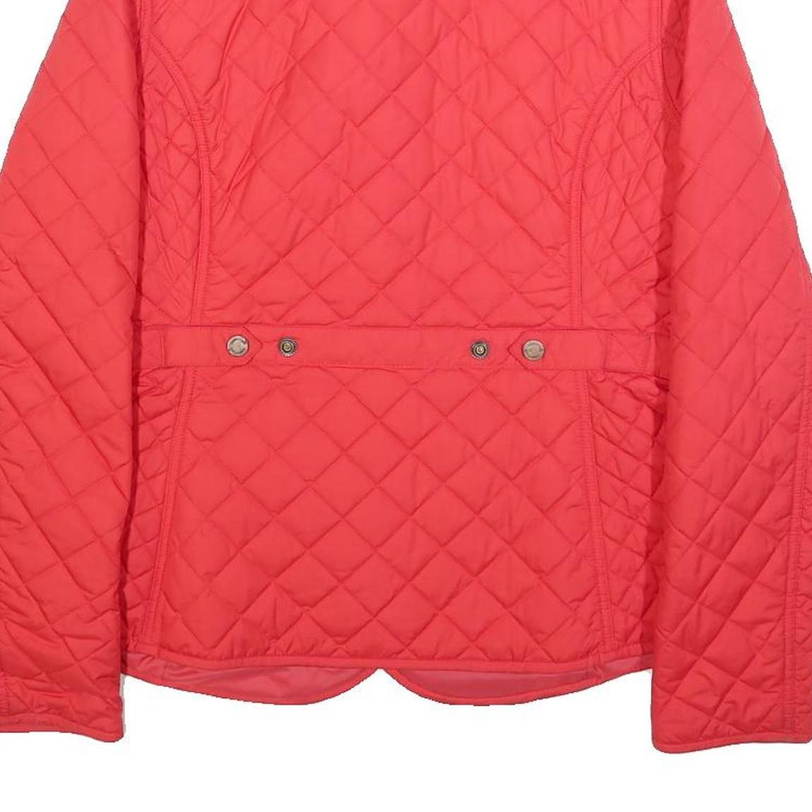 TIMBERLAND Womens Red Quilted Jacket S Polyester Button Closure Casual Outerwear
