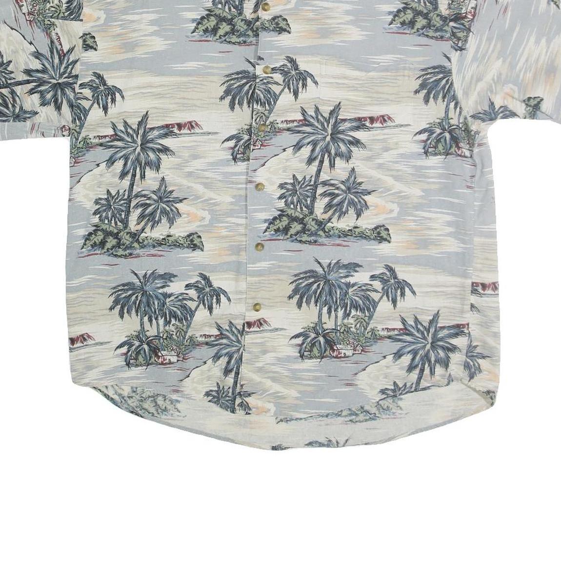 SUMMA Mens Blue & Cream Hawaiian Shirt 2XL Cotton Short Sleeve Summer Holiday