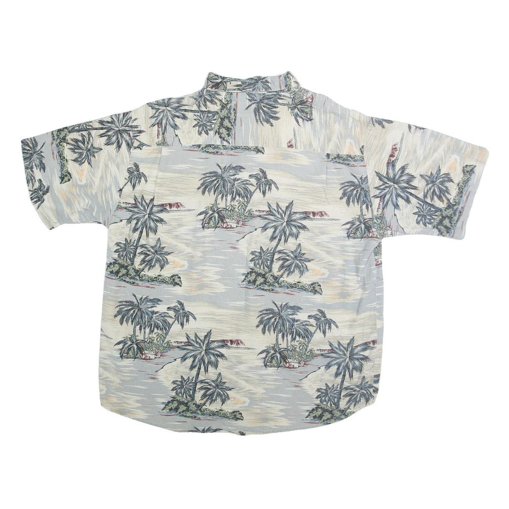 SUMMA Mens Blue & Cream Hawaiian Shirt 2XL Cotton Short Sleeve Summer Holiday