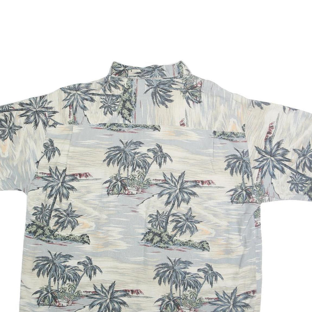SUMMA Mens Blue & Cream Hawaiian Shirt 2XL Cotton Short Sleeve Summer Holiday