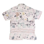 DE VILLE Womens Pink Printed Silk Shirt Short Sleeve Collar S Elegant Floral