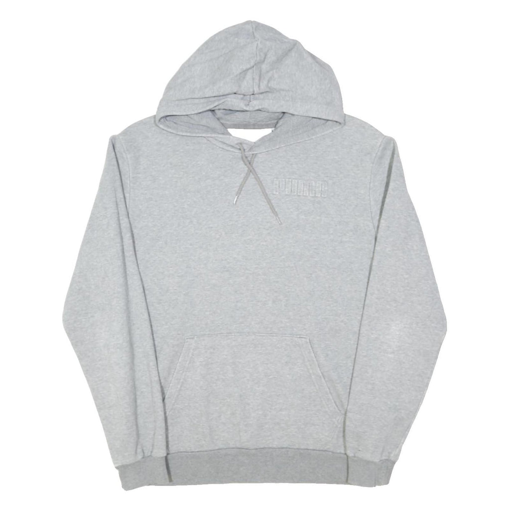 PUMA Mens Grey Hoodie M Cotton Blend Pullover Casual Sweatshirt