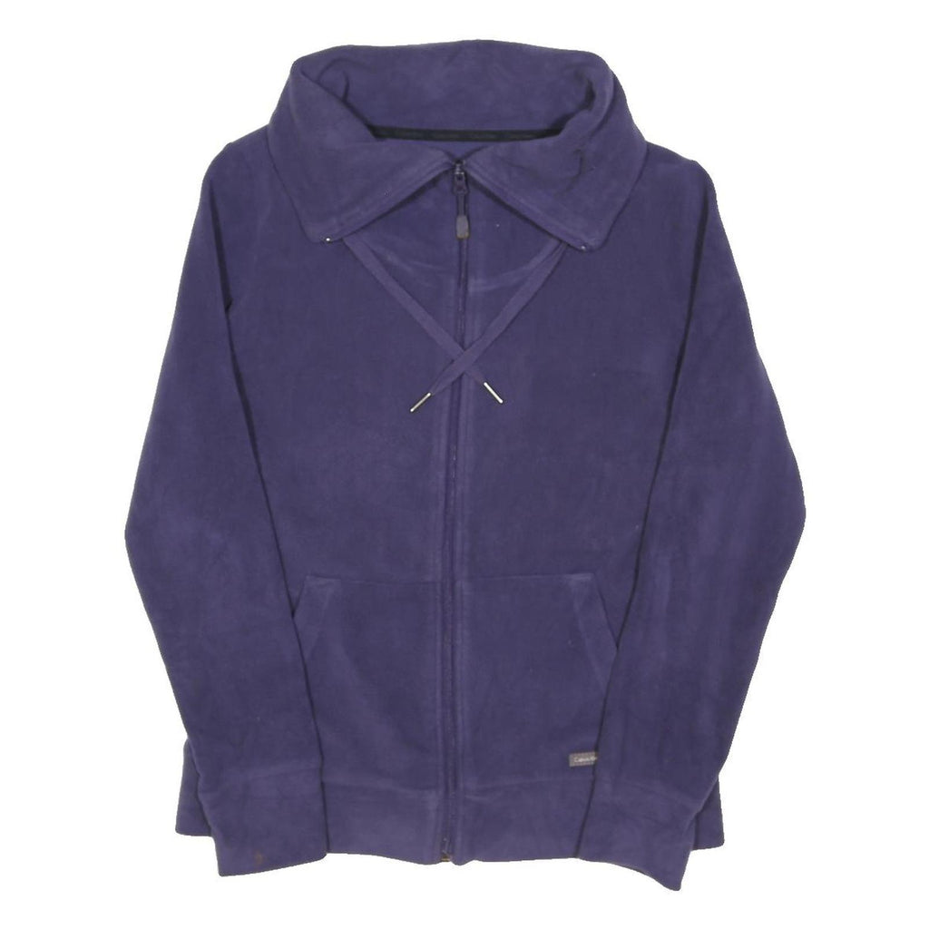 CALVIN KLEIN Womens Purple Jacket S Polyester Blend Plain Zip Casual Wear