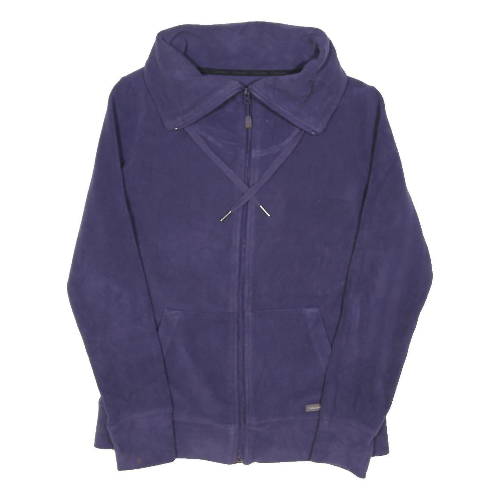 CALVIN KLEIN Womens Purple Jacket S Polyester Blend Plain Zip Casual Wear