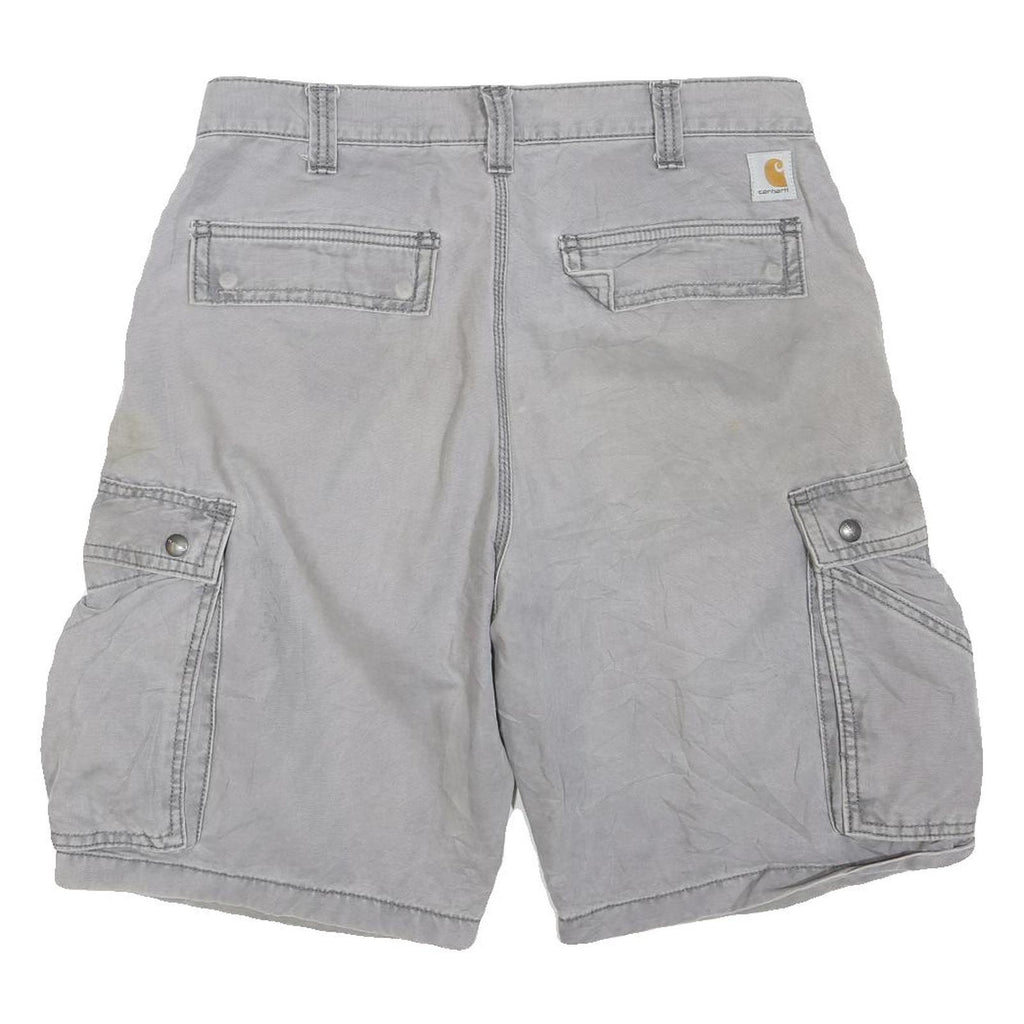 CARHARTT Mens Grey Cargo Shorts Relaxed Fit M W32 Cotton Blend Utility Workwear