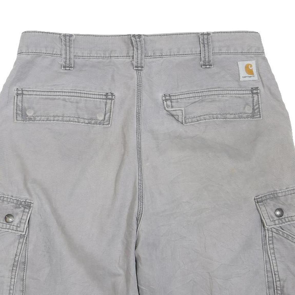 CARHARTT Mens Grey Cargo Shorts Relaxed Fit M W32 Cotton Blend Utility Workwear