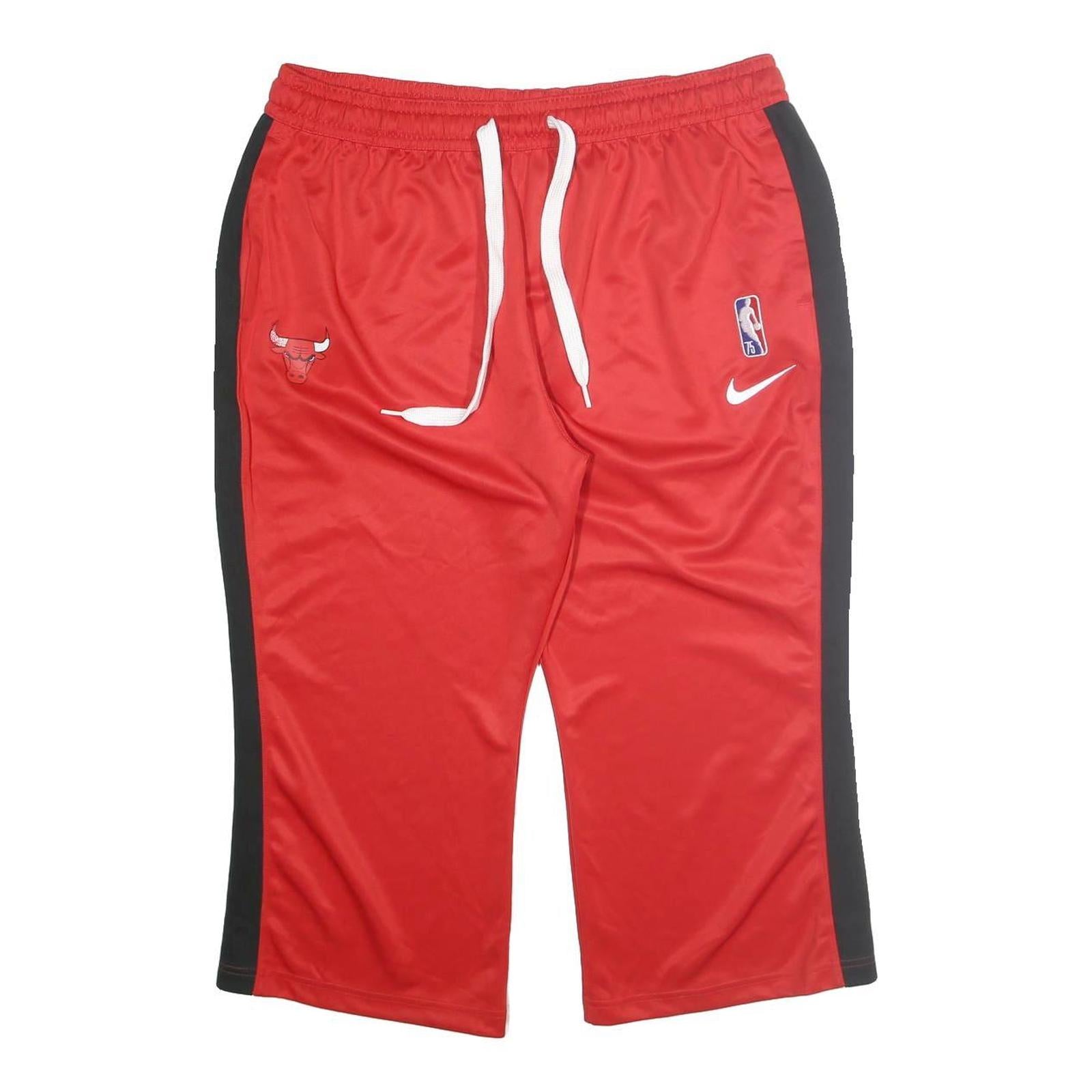 NIKE Mens Joggers Red & Black Relaxed Straight 2XL W36 L25 NBA Chicago Bulls